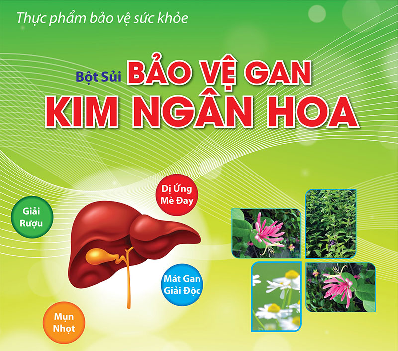 Bột sủi Bảo vệ gan Kim Ngân Hoa