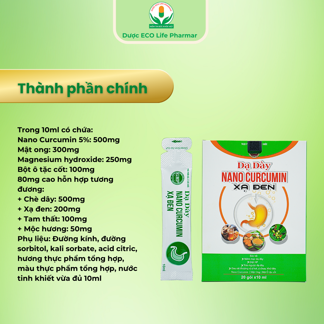 Dạ dày Nano Curcumin Xạ đen